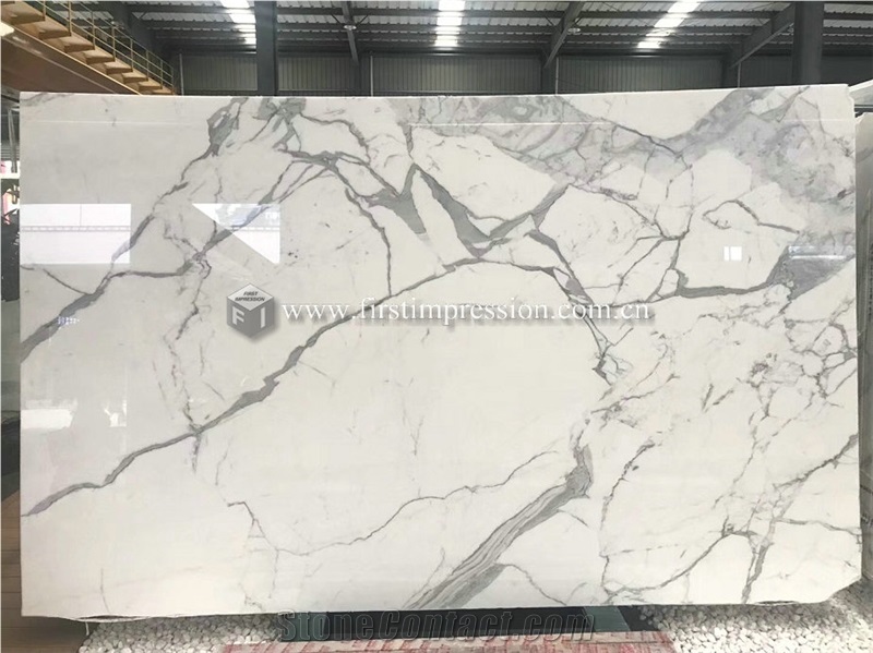 New Polished Italy Statuario Venato Marble Slabs
