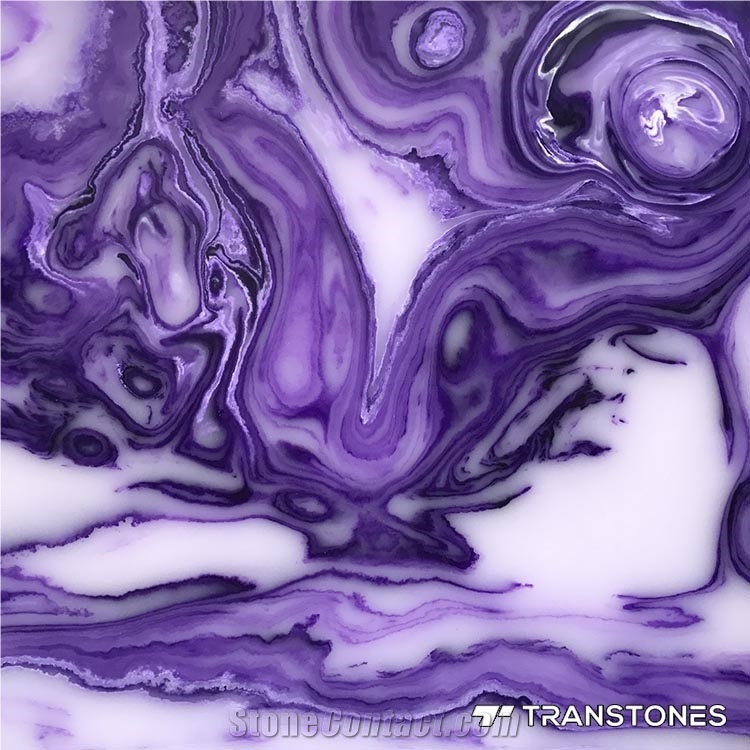 Artificial Onyx Purple Polished Alabaster Sheet