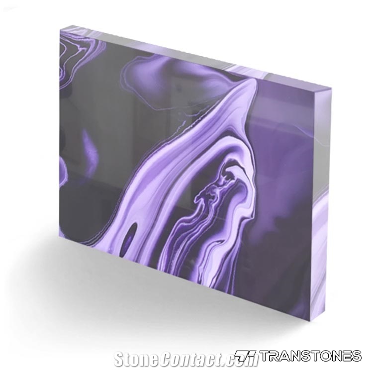 Faux Backlit Purple Alabaster Sheet Countertops
