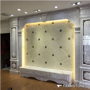 Polished Yellow Faux Stone for Interior Walls Deco
