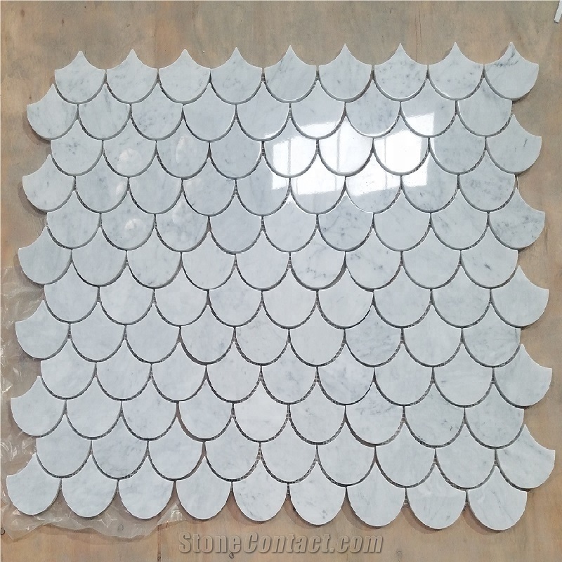 Stone Mosaic Tile Fan Shaped Marble Designs