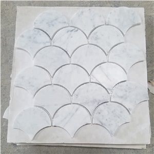 Stone Mosaic Tile Fan Shaped Marble Designs