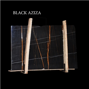 Black Aziza, Sahara Noir, Laurent Black Gold Slabs