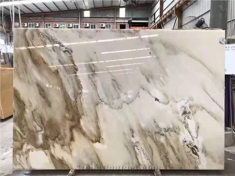 Antique White Marble Polished Big Slabs For Wall Decor