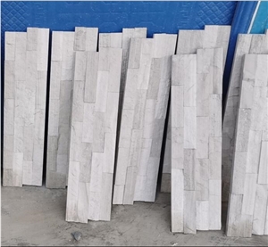 China White Wooden Marble Split Face Culture Stone