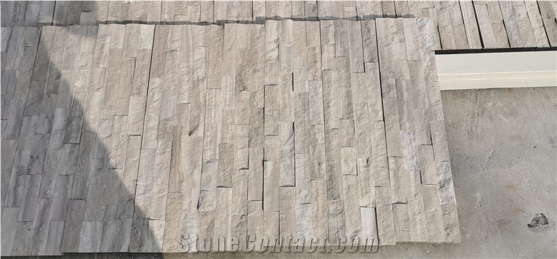 China White Wooden Marble Split Face Culture Stone