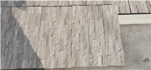 Wooden Grain White Marble Split Face Culture Stone