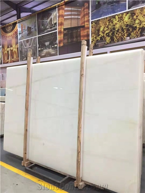 A Big Slab Price White Onyx for Cut-To-Size Tiles