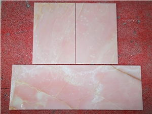 Beautiful Pink Onyx Slab Bathroom Floor Wall Tile