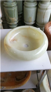 Carrara White Marble Wash Basin, Onyx Vessel Sink