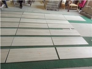 Honed China White Wood Grain Marble Floor Tiles