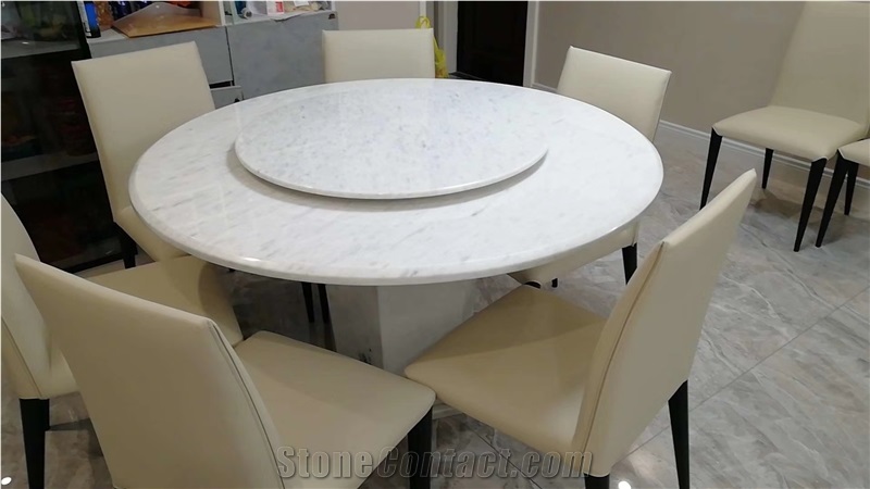 Natural Polished Ariston White Marble Table Tops