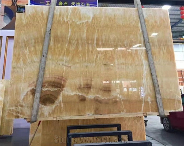 Natural Stone Yellow Honey Onyx Marble Stone Slab