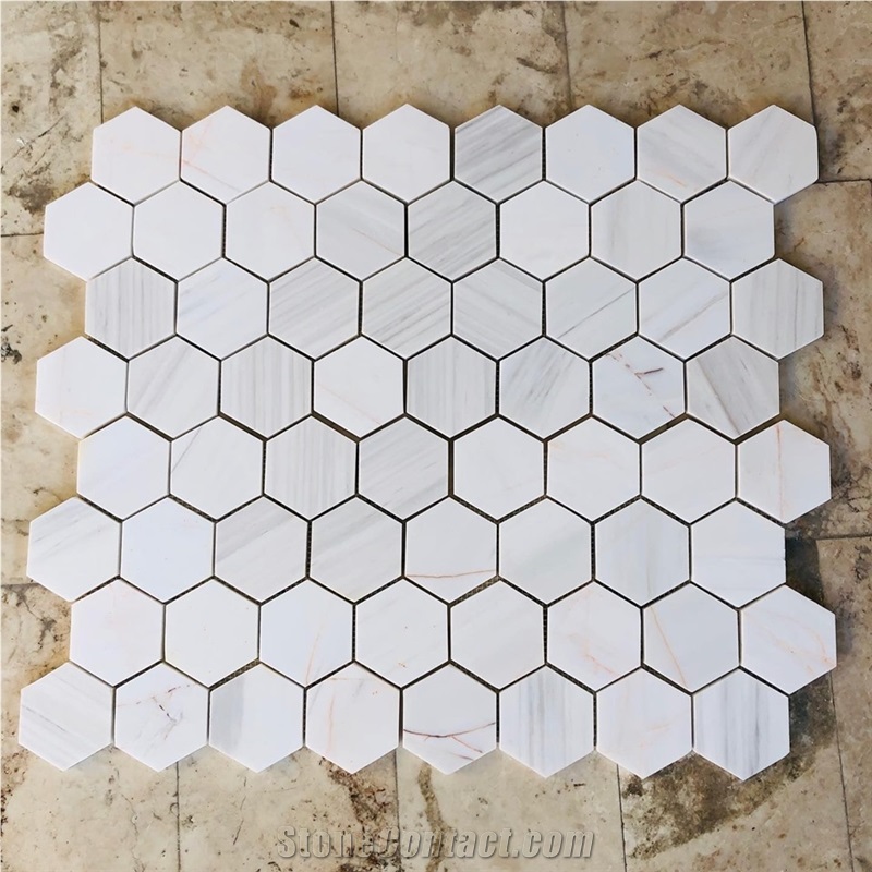 Dolomite Marble Hexagon Mosaic Tiles