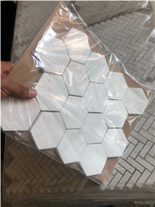 Dolomite Marble Hexagon Mosaic Tiles