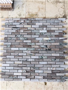Palissandro Marble Framework Brick Mosaic Tiles