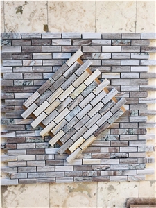 Palissandro Marble Framework Brick Mosaic Tiles