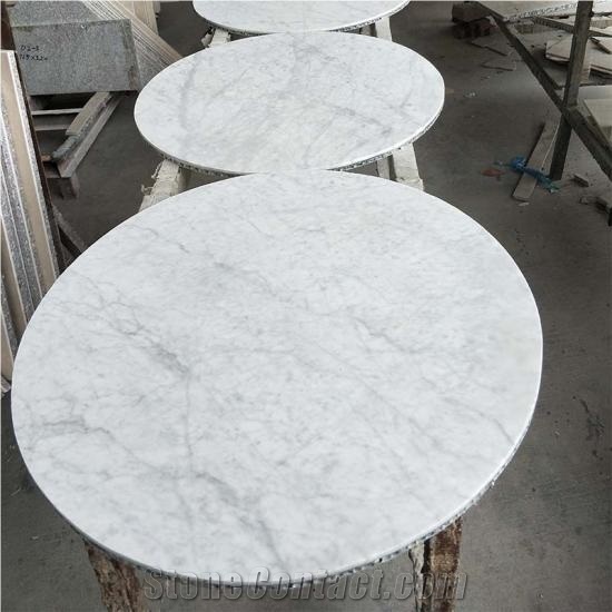 Carrara White Marble Aluminum Honeycomb Table Top