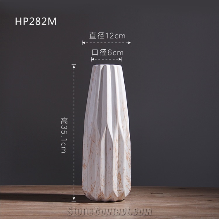 Irregular Shape White Ceramic Vase Table Decor