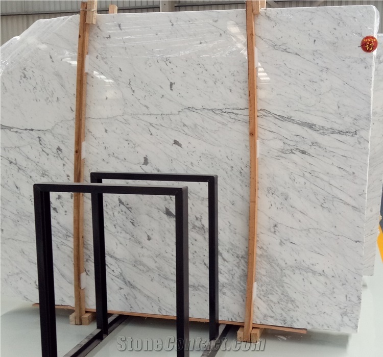 Polished Carrera White Marble Slab Supplier