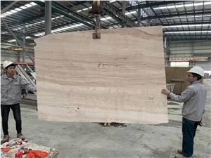 Cheap Price Persian White Walnut Travertino Slab,Machine Cut to Size Tiles