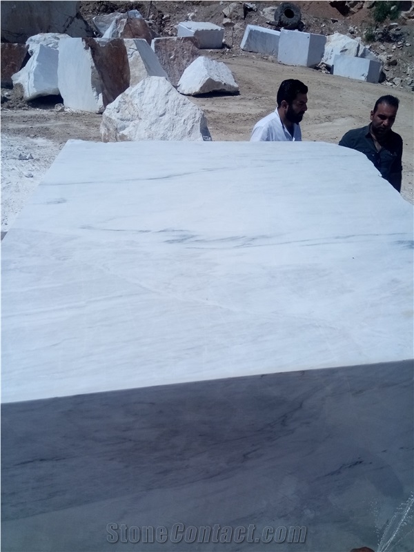 Iran Stone Azna White Marble Blocks Factory in Stock
