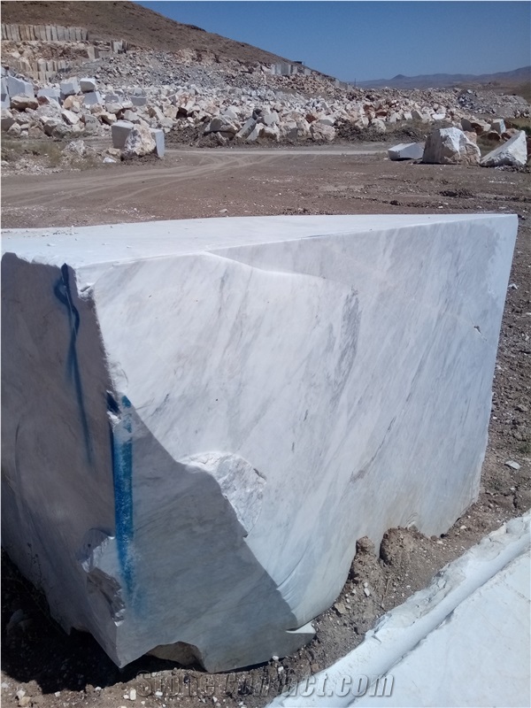 Iran White Persian Volakas Marble Blocks