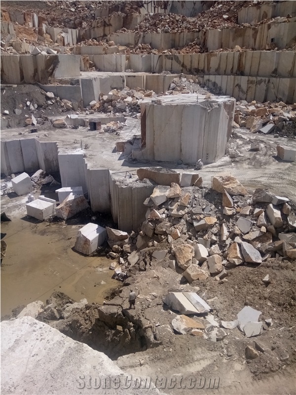 Persian Bianco Carrara Marble Blocks Iran Quarry