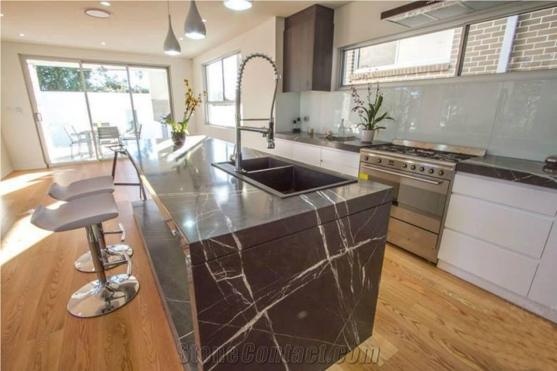 Pietra Grey Marble Kitchen Countertop,Islands Top