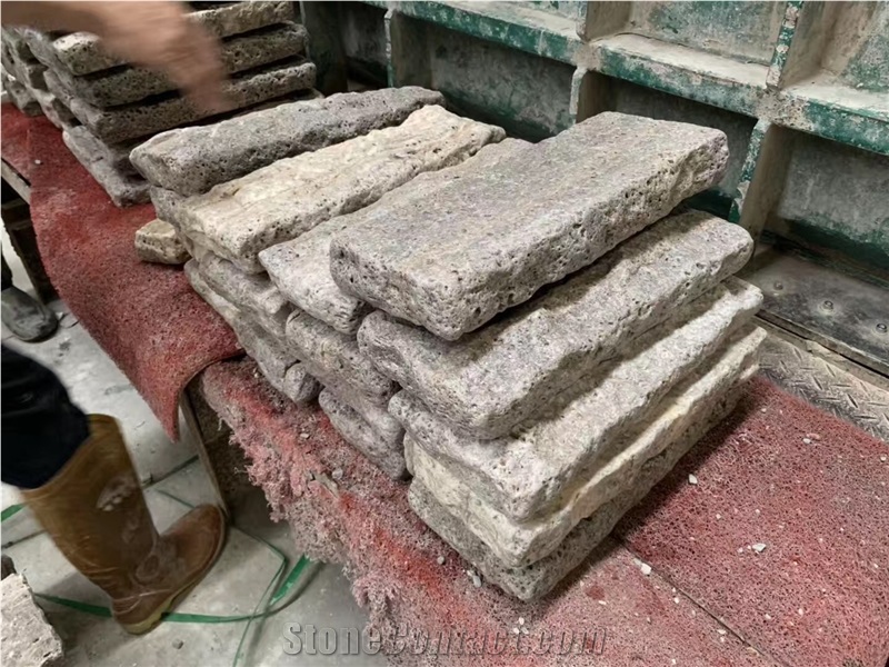 Tumbled Titanium Silver Travertine Cube Stone,Grey Stone Exterior Floor