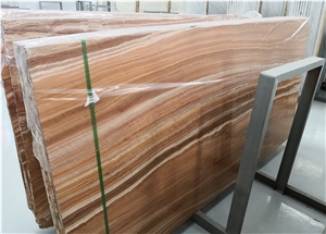 Chinese Yellow Wooden Marble Slabs for Sale