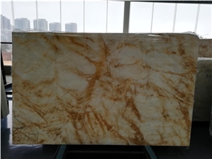 Interior Stone Dubai Gold Marble for Wall Covering