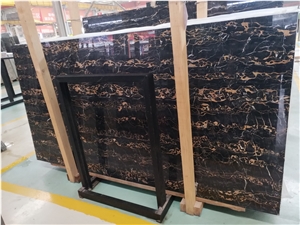 Italy Black Gold Marble Wall Slabs