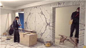 Lilac White Marble Slabs for Wall Covering