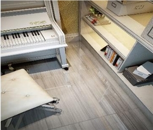 White Wooden Marble Slabs Wall Installation