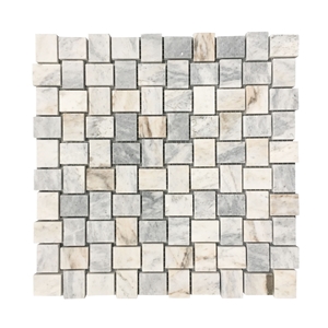 Basketweave Grey Marble Bathroom Mosaic Wall Decor