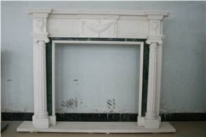 Cheaper White Marble Stone Fireplace Mantel