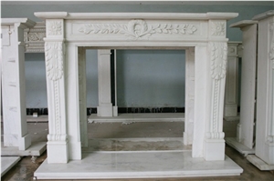 Cheaper White Marble Stone Fireplace Mantel