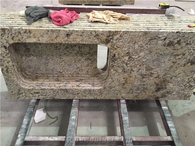 China Granite Golden Crystal Bathroom Vanity Tops