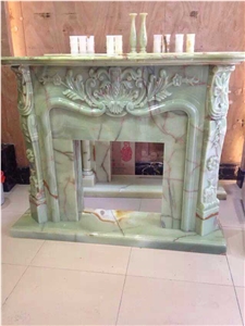 China Natural Green Stone Fireplace Decoration