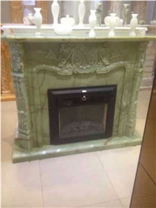 China Natural Green Stone Fireplace Decoration