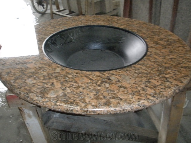Chinese Brown Granite Table Top Design