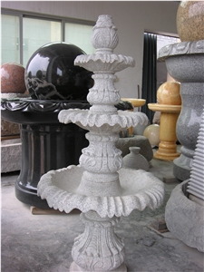 Hand Carving Houses Granite Stone Water Fountain