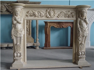 Handcarved 100% Natural Stone Fireplace Insert