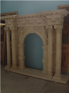 Handcarved 100% Natural Stone Fireplace Insert