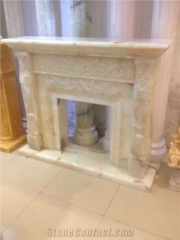 High Quality Indoor Decorated Stone Fireplace