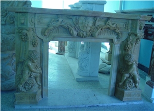 High Quality Natural Stone Fireplace Mantels