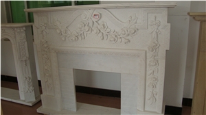 Indoor & Outdoor Pure White Stone Fireplace