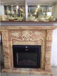 Modern Style Marble Stone Indoor Fireplace Carving