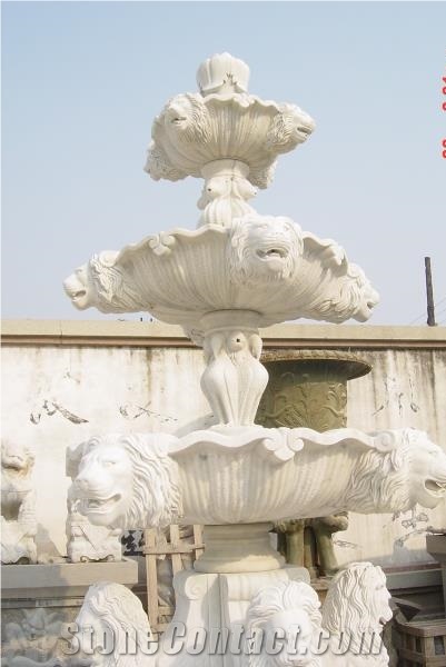 Polished White Marble Beautiful Garden Fountains